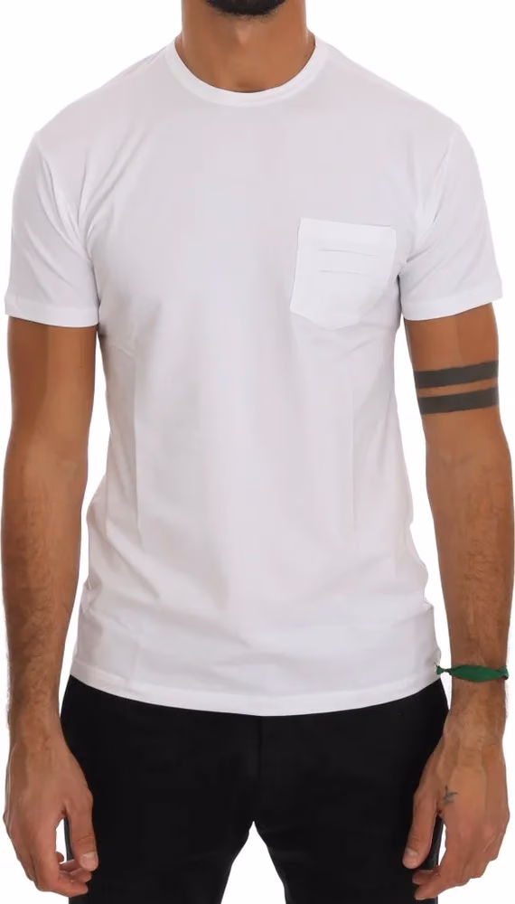 White Cotton Crewneck T-Shirt