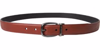 Brown Leather Silver Metal Buckle Belt Men 2