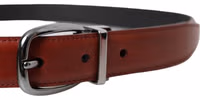 Brown Leather Silver Metal Buckle Belt Men 3