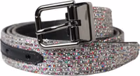Multicolor Embellished Silver Metal Buckle Belt 1