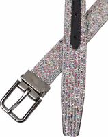 Multicolor Embellished Silver Metal Buckle Belt 4