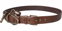 Brown Calf Leather Gold Metal Buckle Belt Men 2