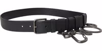 Black Calf Leather Silver Metal Buckle Belt 2