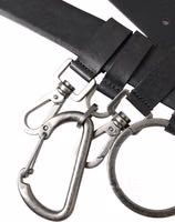 Black Calf Leather Silver Metal Buckle Belt 4