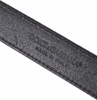 Black Glittered Leather Silver Buckle Belt 4