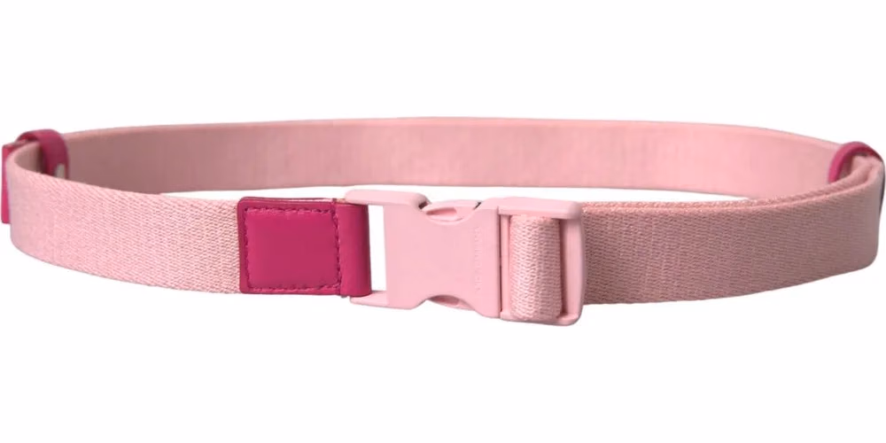 Pink Canvas Stretch Plastic Buckle Women Belt