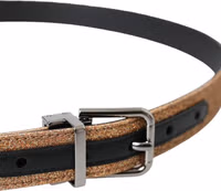 Gold Glitter Leather Silver Metal Buckle Belt 4