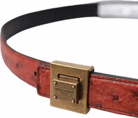 Brown Leather Square Metal Buckle Belt 3