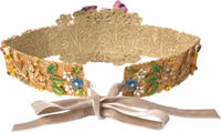 Multicolor Embellished Floral Crystal Wide Waist Belt 3