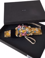 Multicolor Embellished Floral Crystal Wide Waist Belt 5