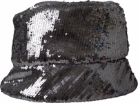 Silver Sequined Nylon Bucket Hat Men 2