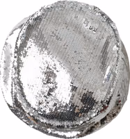 Silver Sequined Nylon Bucket Hat Men 4