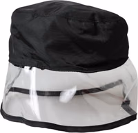Black Polyester Plastic Bucket Hat Men 1