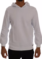 White Pullover Hodded Cotton Sweater 1