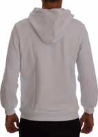 White Pullover Hodded Cotton Sweater 3