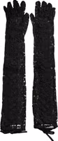 Black Taormina Lace Elbow Length Gloves 1