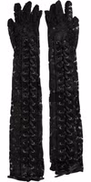 Black Taormina Lace Elbow Length Gloves 2