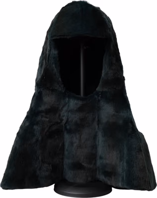 Black Weasel Fur Whole Head Wrap Hat
