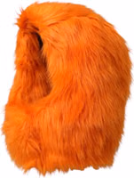 Orange Faux Fur Whole Head Wrap Hat 2