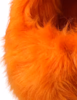 Orange Faux Fur Whole Head Wrap Hat 4