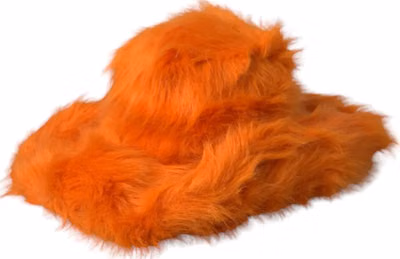 Orange Faux Fur Polyester Fedora Hat