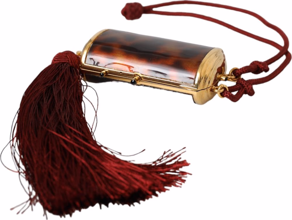 Brown Leopard Mini Mirror Tassel Make Up Holder Bag