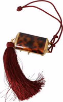 Brown Leopard Mini Mirror Tassel Make Up Holder Bag 2