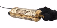 Beige Exotic Leather Mini Mirror Tassel Make Up Holder Bag 5