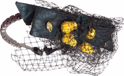 Black Lemons Sicily Purple Crystal Net Headband Diadem