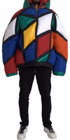 Multicolor Quilted Hooded Puffer Jacket 1