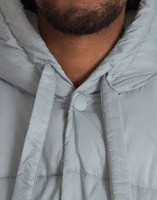 Light Blue Quilted Hooded Puffer Jacket Men 4