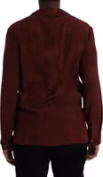 Maroon Crown Jacquard Silk Long Sleeve Shirt 3