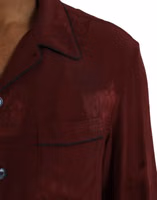 Maroon Crown Jacquard Silk Long Sleeve Shirt 5