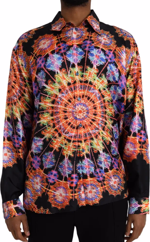 Multicolor Luminarie Silk Men Casual Shirt