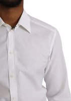 White Logo Cotton Men Dress GOLD Shirt 5