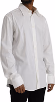 White Cotton Dress Slim Fit GOLD Shirt 2