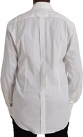 White Cotton Dress Slim Fit GOLD Shirt 3