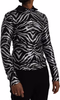 Black Silver Sequined Polyester Sweater 2