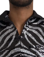Black Silver Sequined Polyester Sweater 4