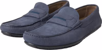 Blue Calf Leather Slip On Moccasin Shoes 2