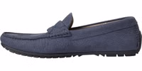 Blue Calf Leather Slip On Moccasin Shoes 4