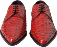 Red Textured Varnished Derby Men Formal Shoes 1