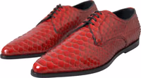 Red Textured Varnished Derby Men Formal Shoes 2