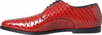 Red Textured Varnished Derby Men Formal Shoes 4