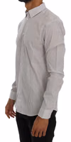 White Blue Striped Casual Cotton Regular Fit Shirt 2