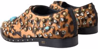 Brown Leopard Hair Crystal Dress Broque Shoes 3