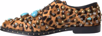 Brown Leopard Hair Crystal Dress Broque Shoes 4