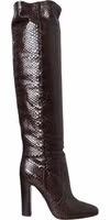 Brown Exotic Leather Heels High Boots Shoes 5