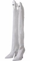 White Heels Stiletto Knee High Boots Shoes 2