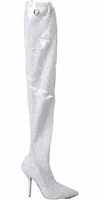 White Heels Stiletto Knee High Boots Shoes 4